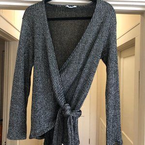 Zara Glittery Wrap Sweater
